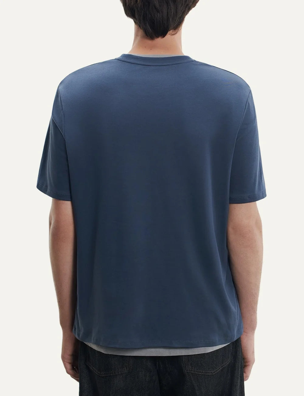 Majestic Filatures men's dark blue Supima cotton short sleeve T-shirt back