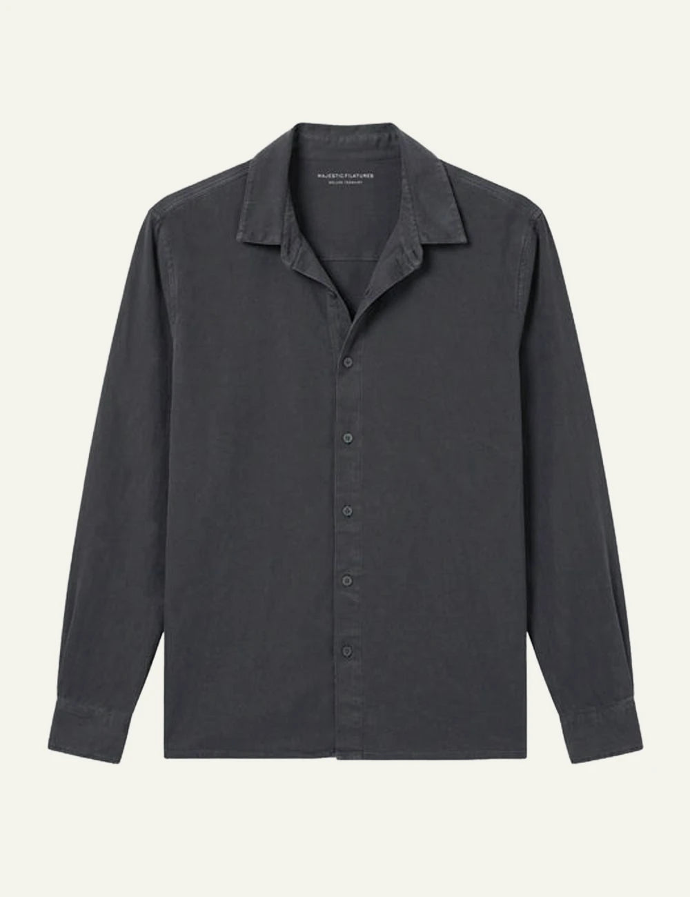 Majestic Filatures poukamiso dark grey organic cotton elastane long sleeve front flat view