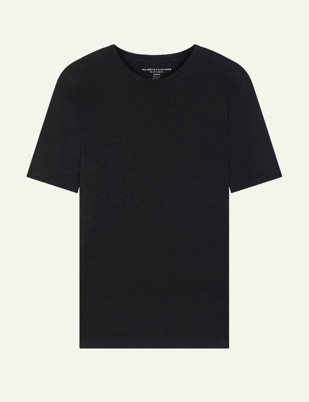 Majestic Filatures t-shirt black cotton crewneck front flat view