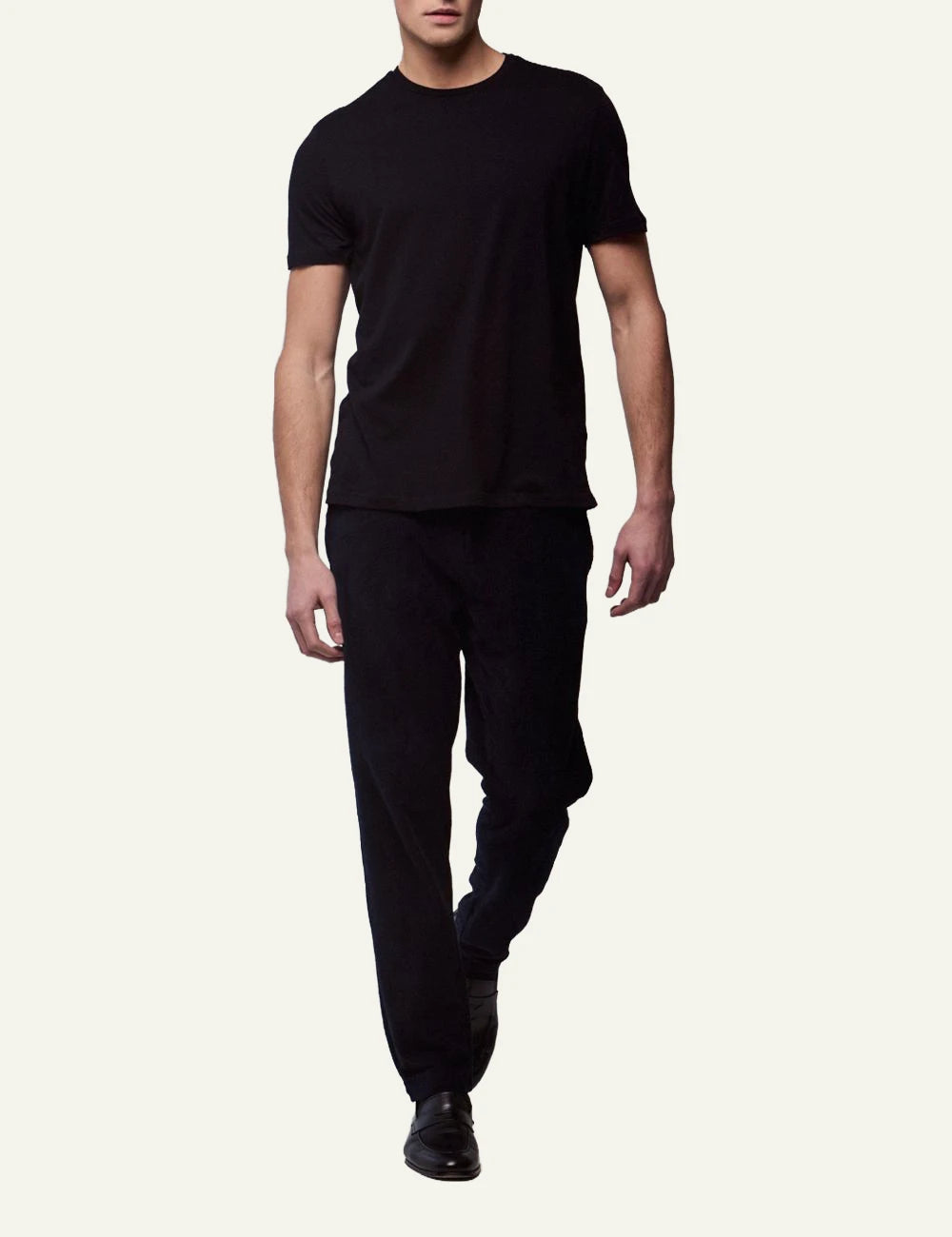 Majestic Filatures t-shirt black cotton crewneck front full body view