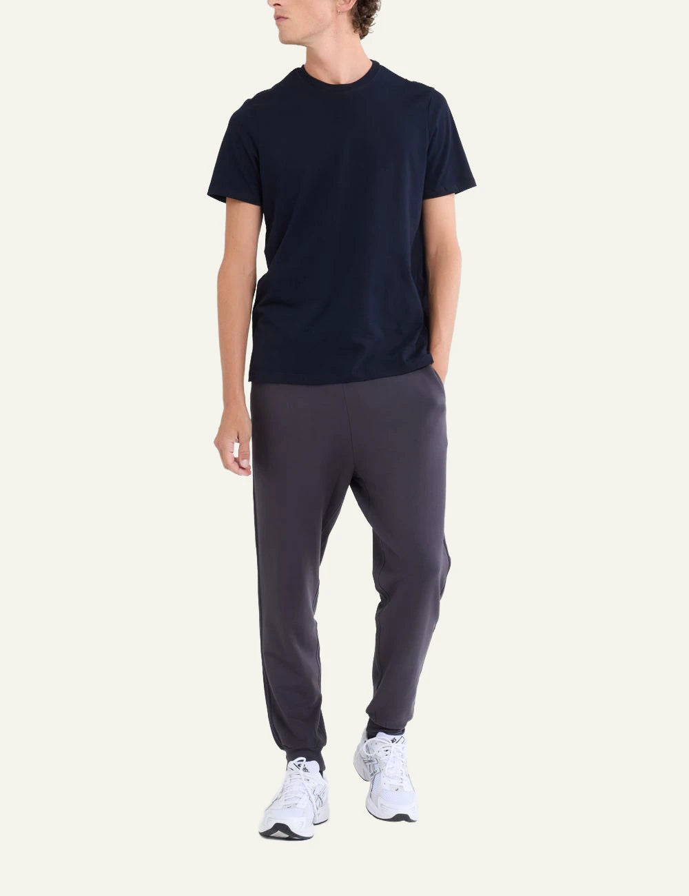 Majestic Filatures t-shirt navy cotton crewneck front full body view