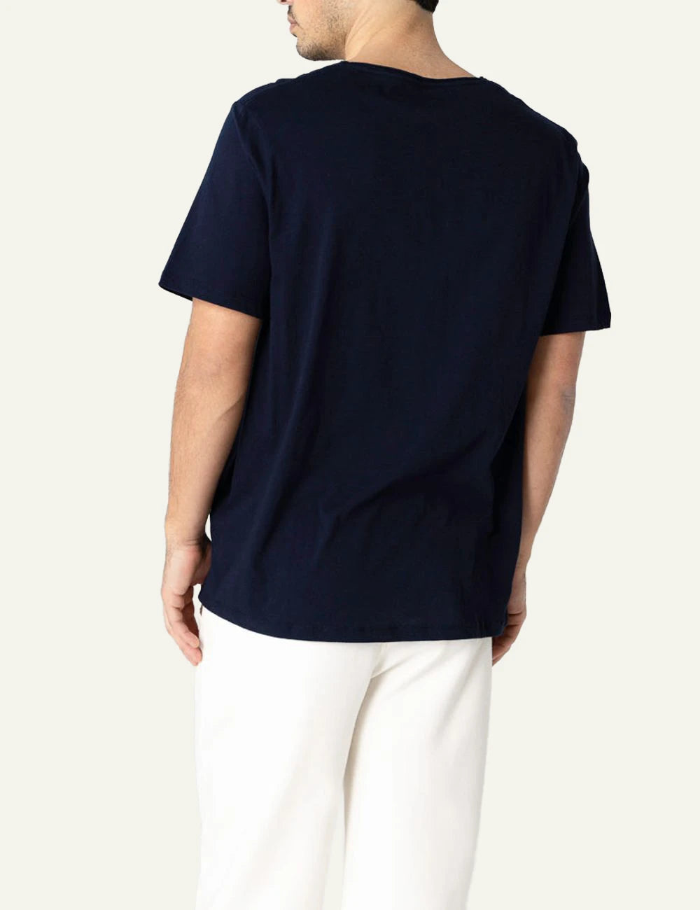 Majestic Filatures t-shirt navy organic cotton crewneck back view