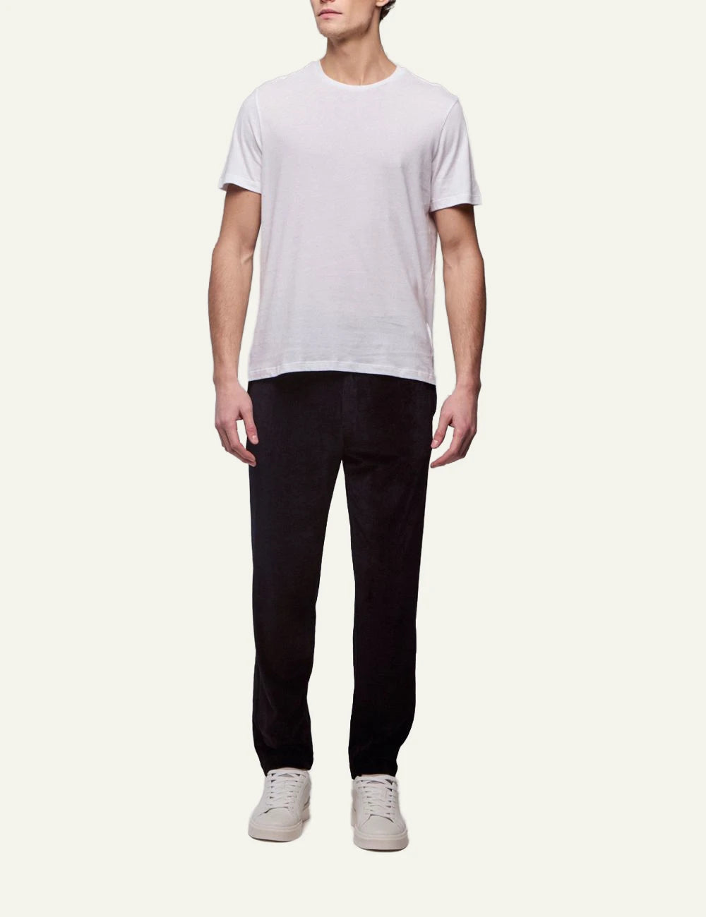 Majestic Filatures t-shirt white cotton crewneck front full body view