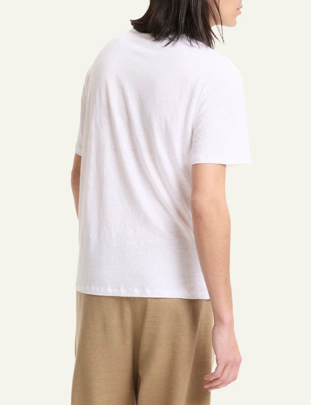 Majestic Filatures t-shirt white linen elastane crewneck back view