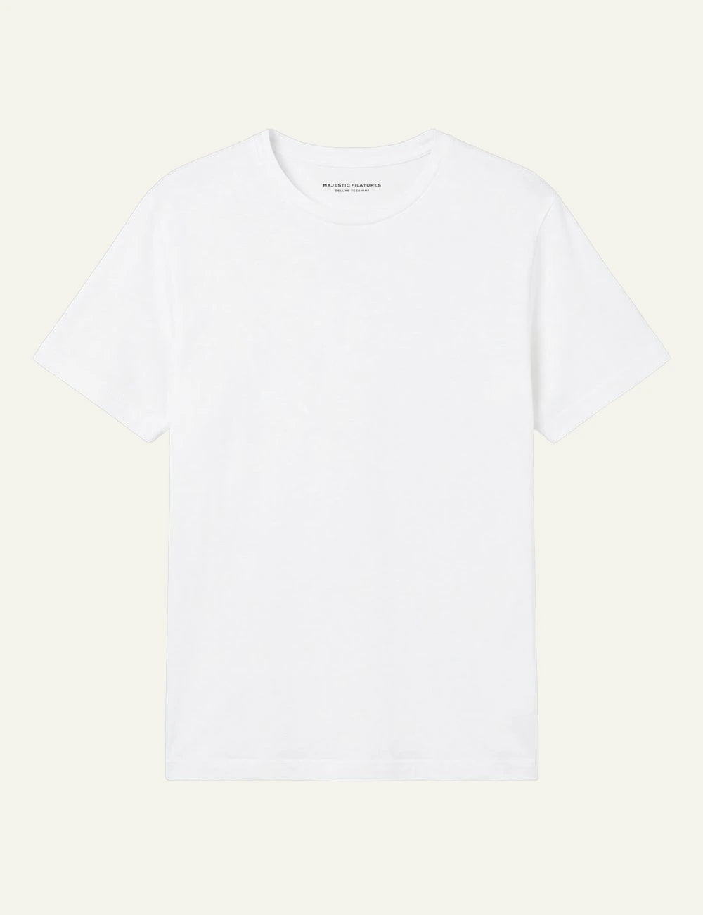 Majestic Filatures t-shirt white linen elastane crewneck front flat view