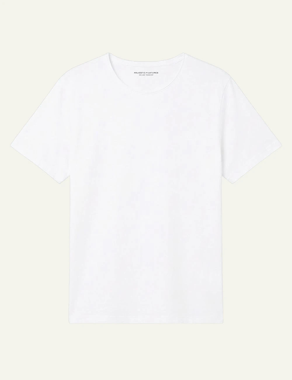 Majestic Filatures t-shirt white organic cotton crewneck front flat view