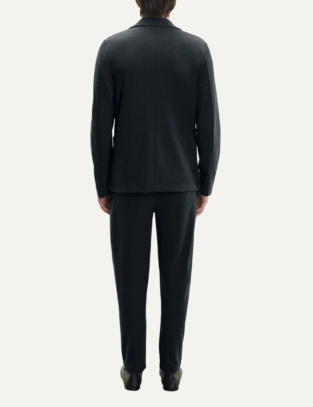 Majestic Filatures women's black straight leg drawstring trousers back