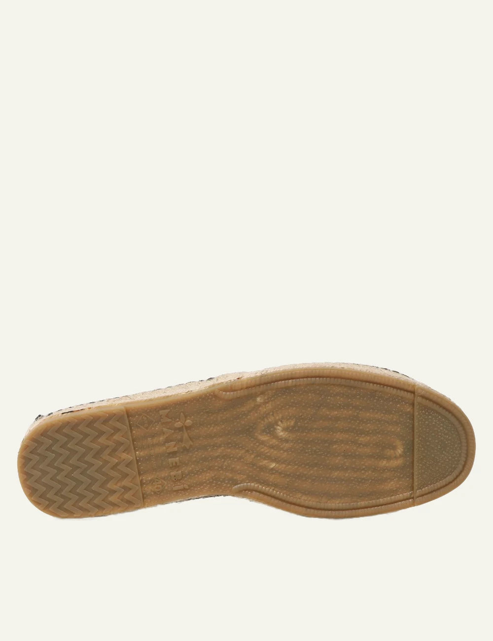 Manebi espadrilles grey suede slip on flat rope sole detail view