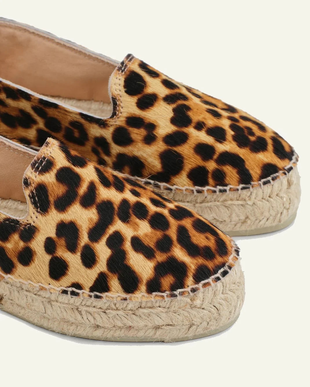 Manebi espadrilles leopard calf hair slip-on top view