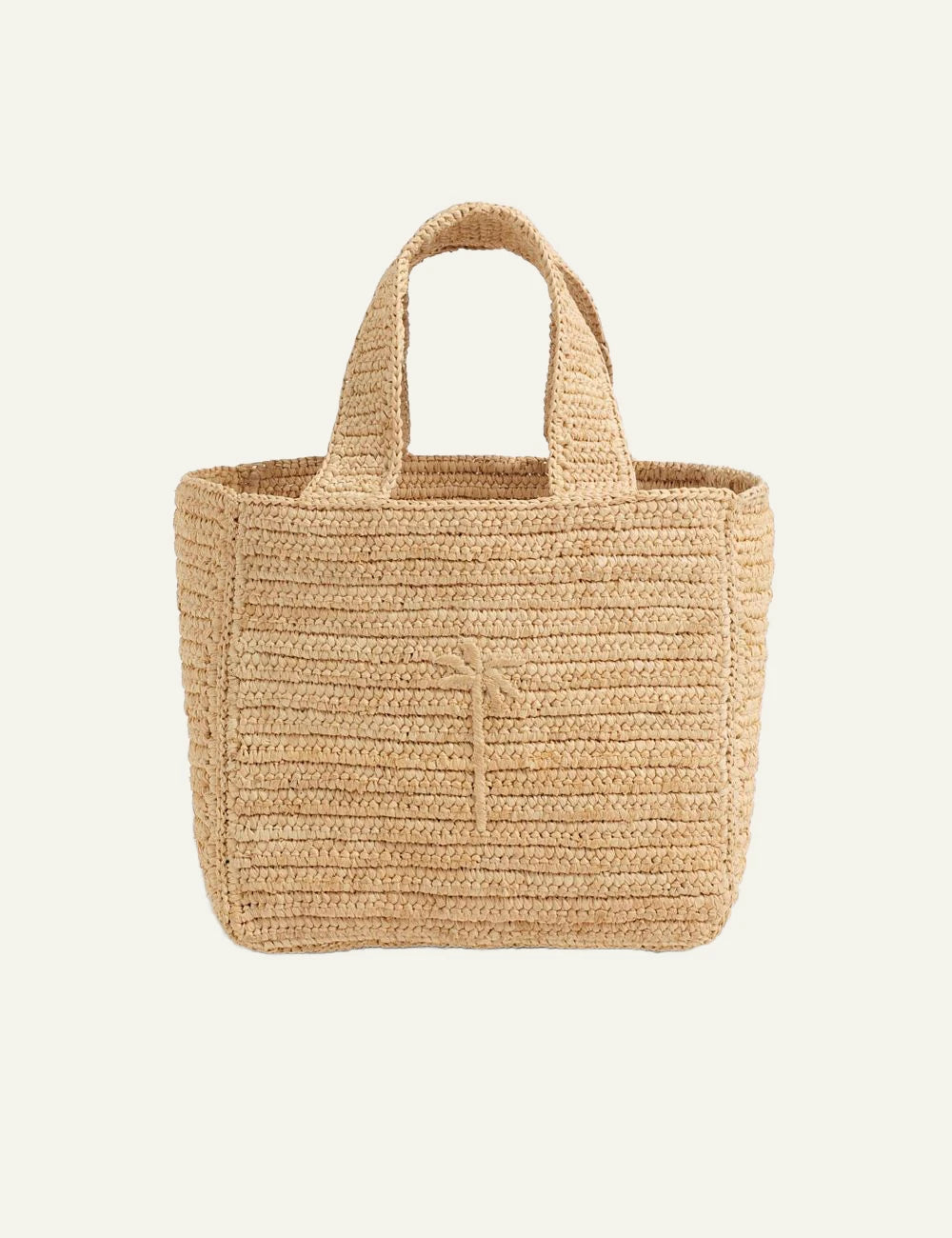 Manebi Zuma small raffia bag natural front view