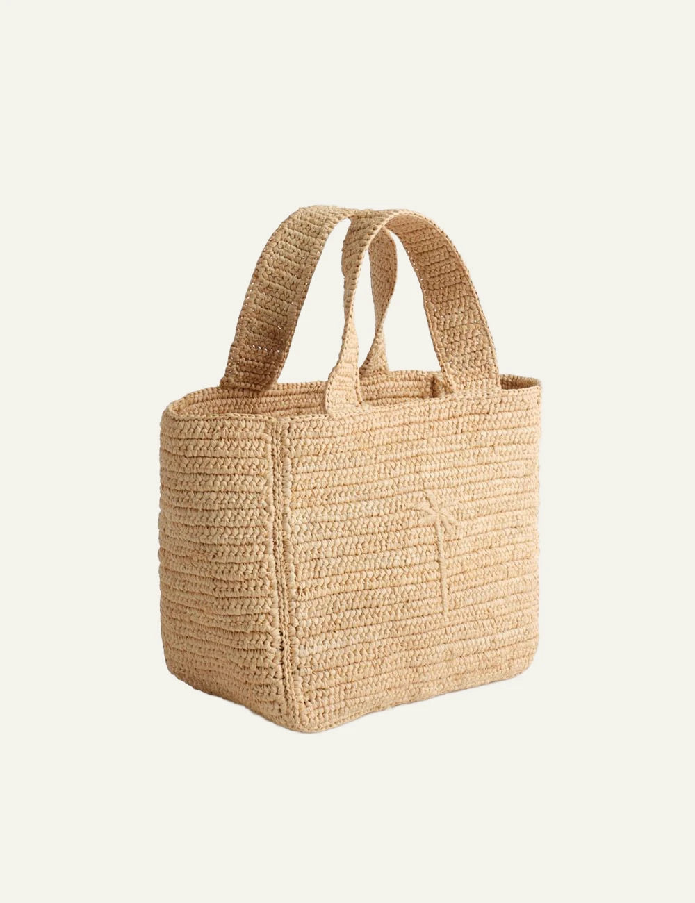 Manebi Zuma small raffia bag natural side view