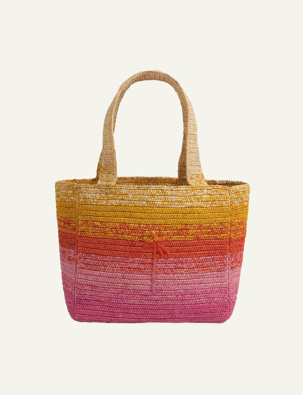 Manebi Zuma raffia bag sunset glow multicolor front view
