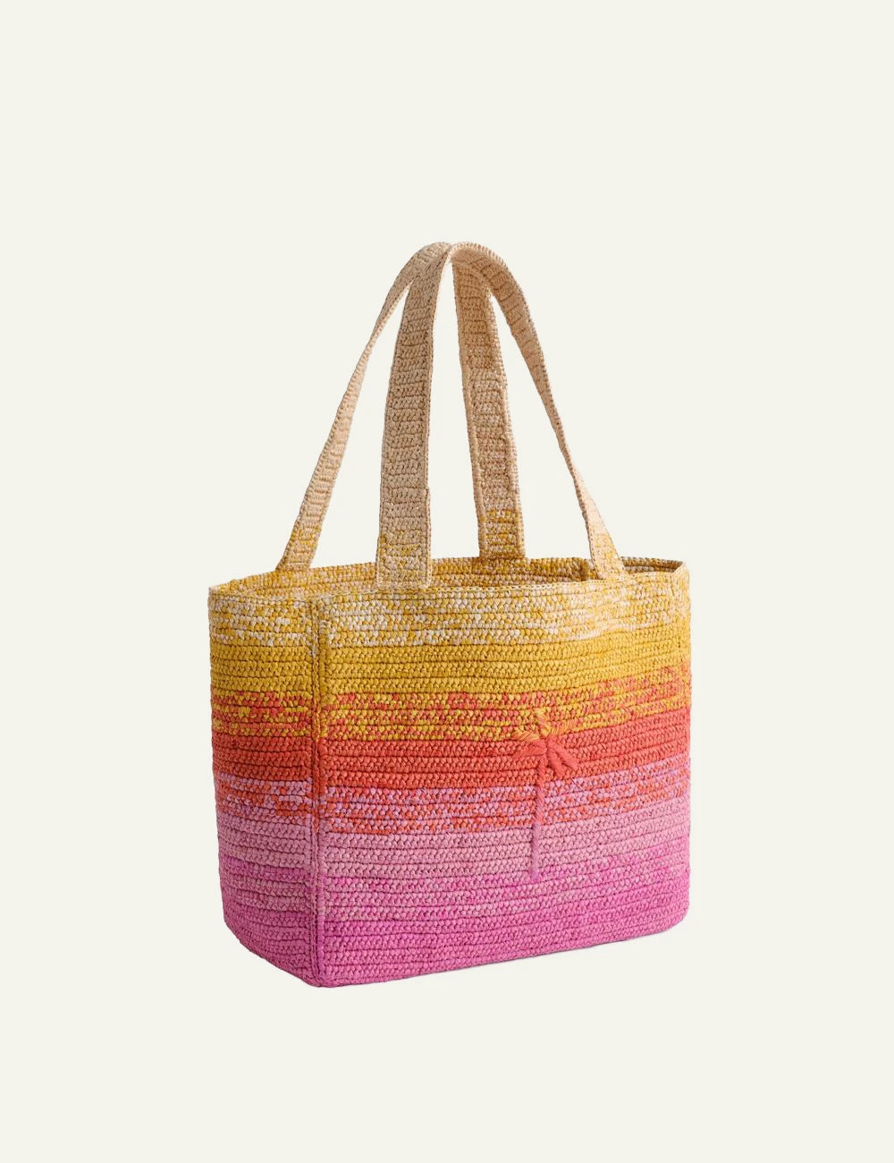 Manebi Zuma raffia bag sunset glow multicolor side view