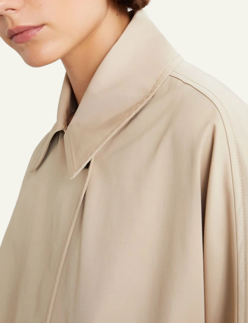 Marella beige belted long coat with wide sleeves detal