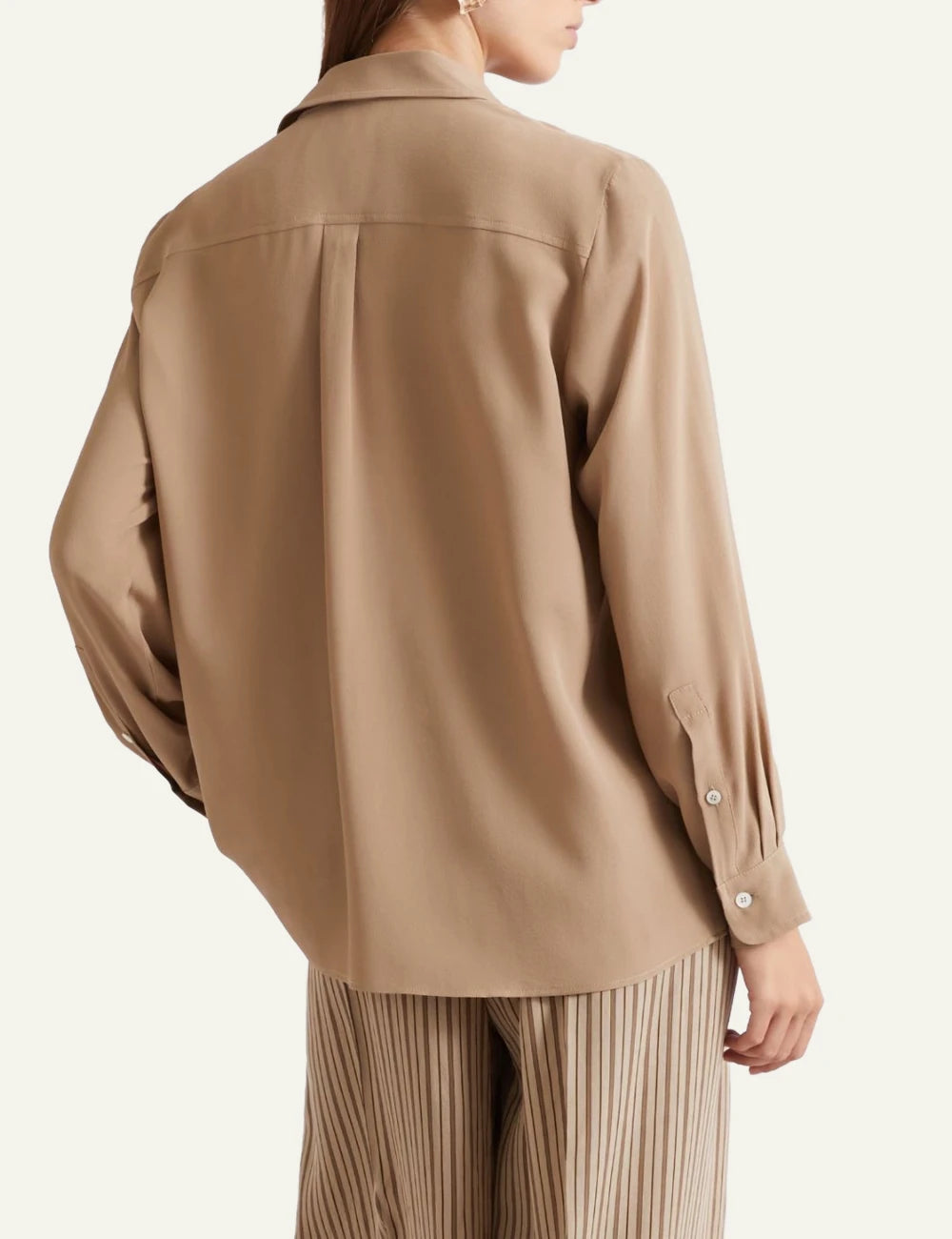 Marella beige long sleeve shirt with flap pockets back