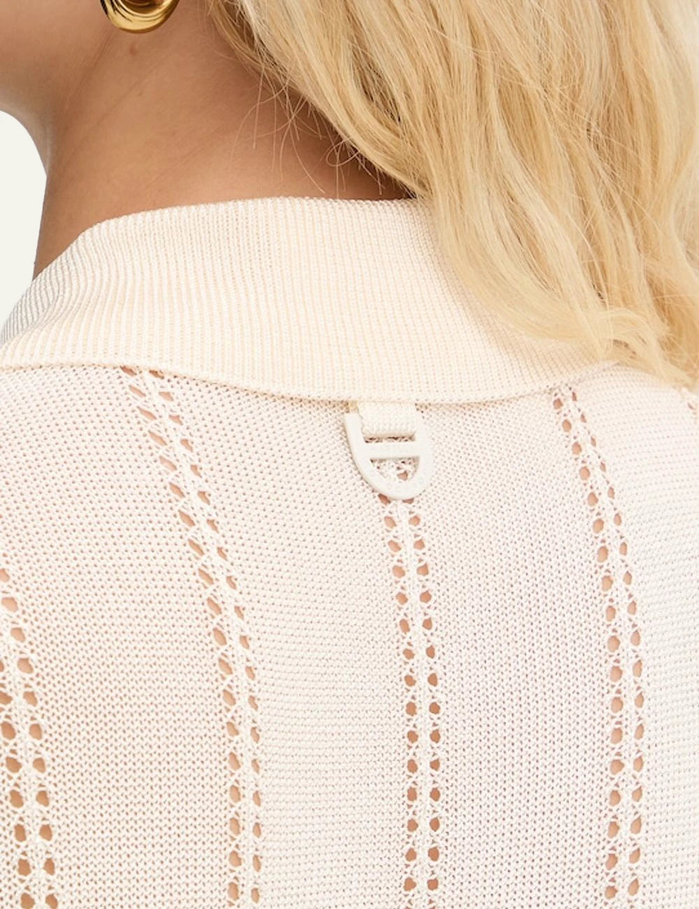 Marella cardigan beige short_sleeve knit button_up relaxed_fit back detail view