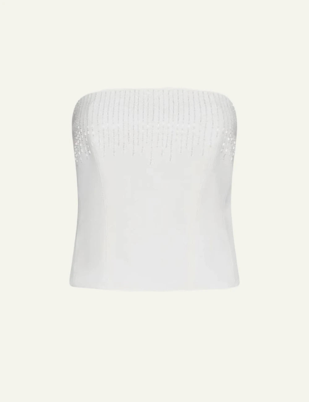 Marella corset top white strapless beaded front flat view