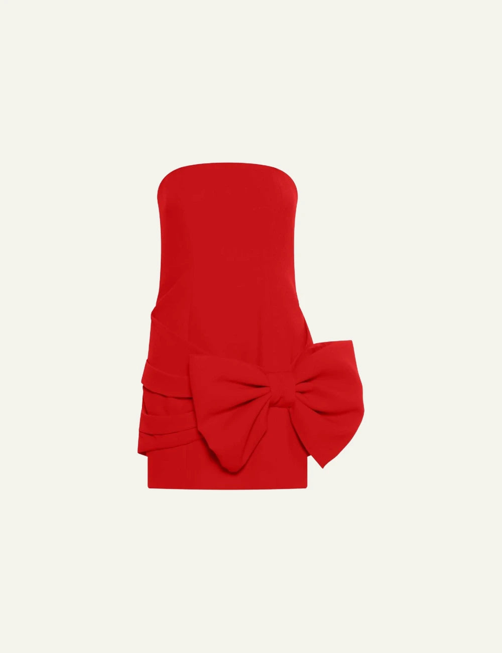 Marella red strapless top with oversized bow detail front flat