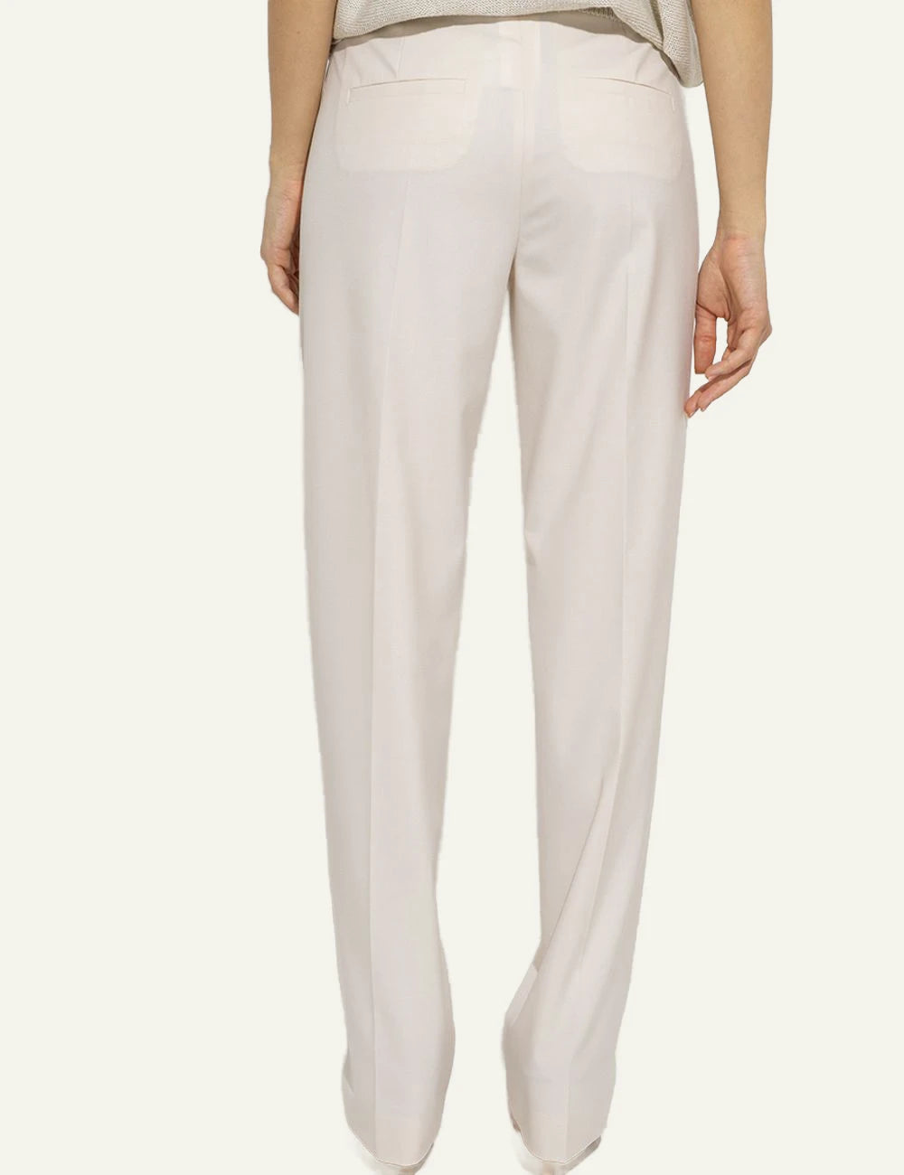 Marella tailored pants beige slim fit back view