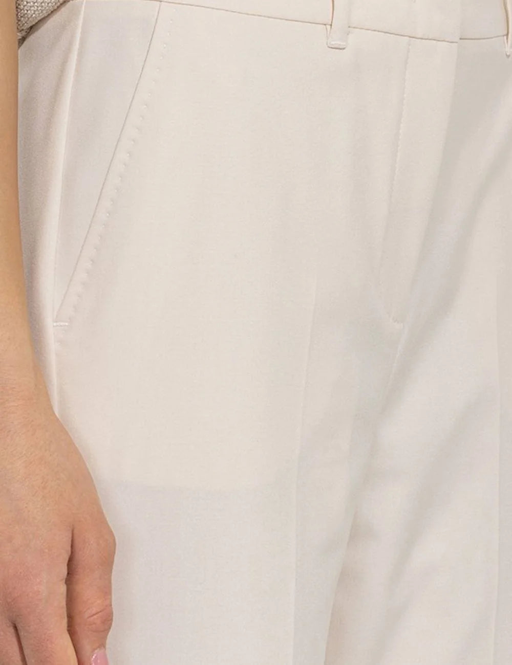 Marella tailored pants beige slim fit front detail view