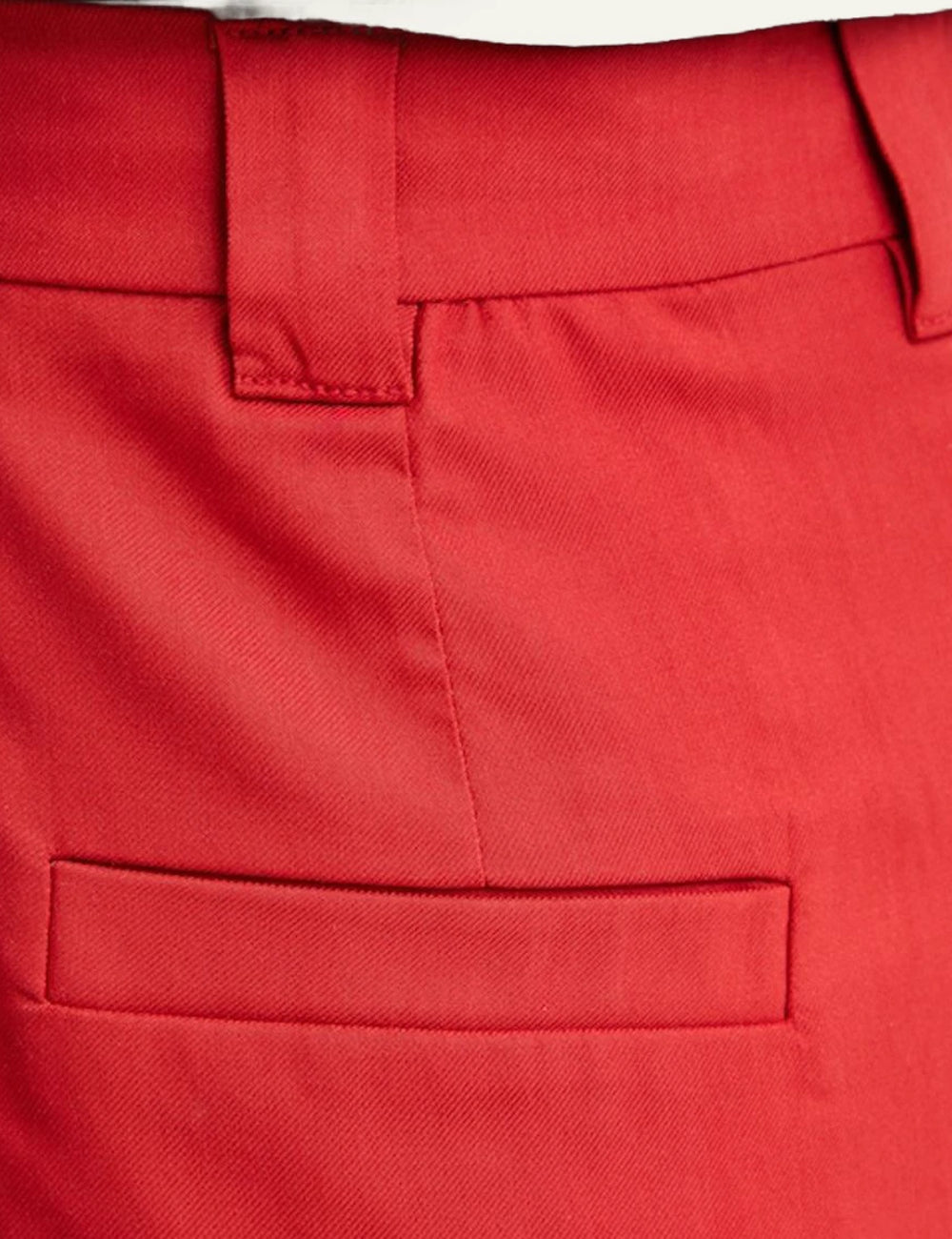 Marella trousers wide_leg red high_waist pleated back detail view