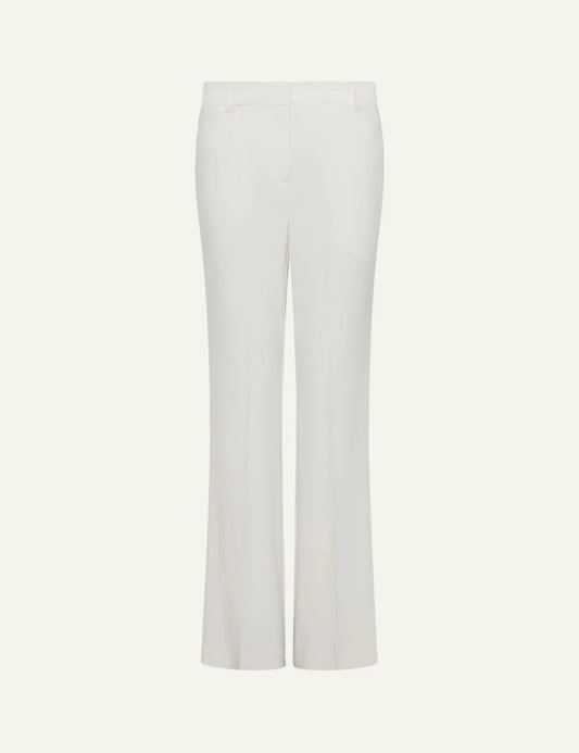 Marella Women’s Ivory Crêpe Satin Mini-Flare Trousers