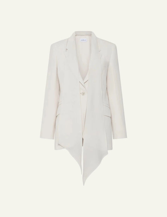 Marella Women’s Ivory Envers Satin Blazer With Matching Scarf