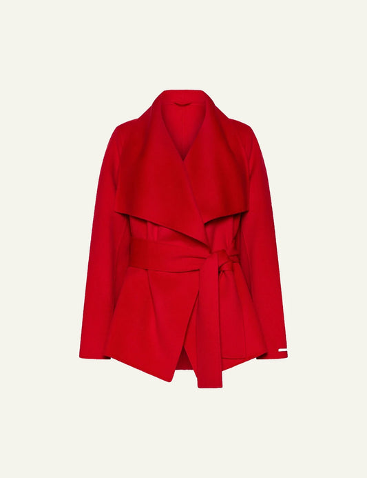 Marella Women’s Red Pure Virgin Wool Belted Jacket