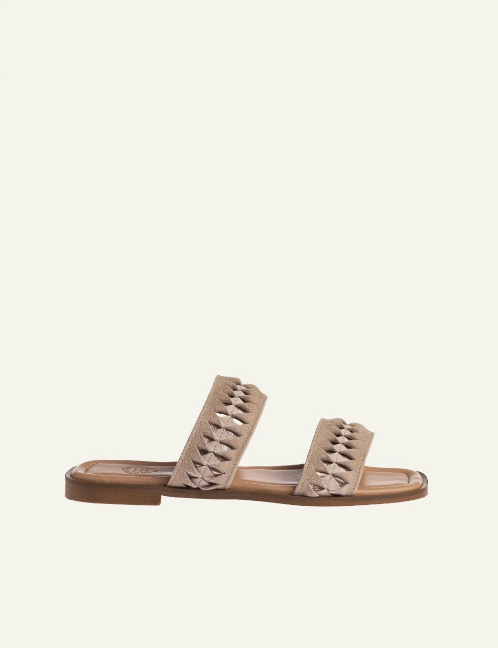 Marietta Chrousala Amaryllis sandals beige leather double strap flat side