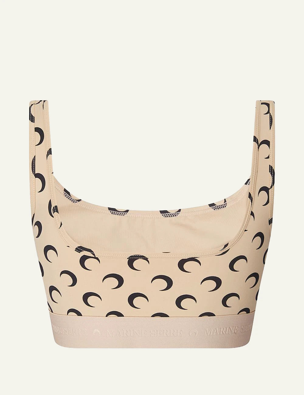 Marine Serre beige moon print bralette back  view