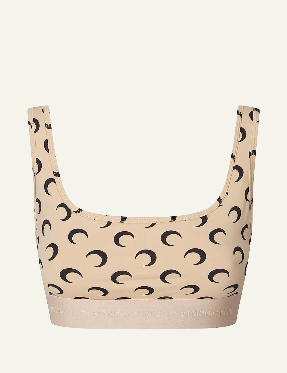 Marine Serre beige moon print bralette front view