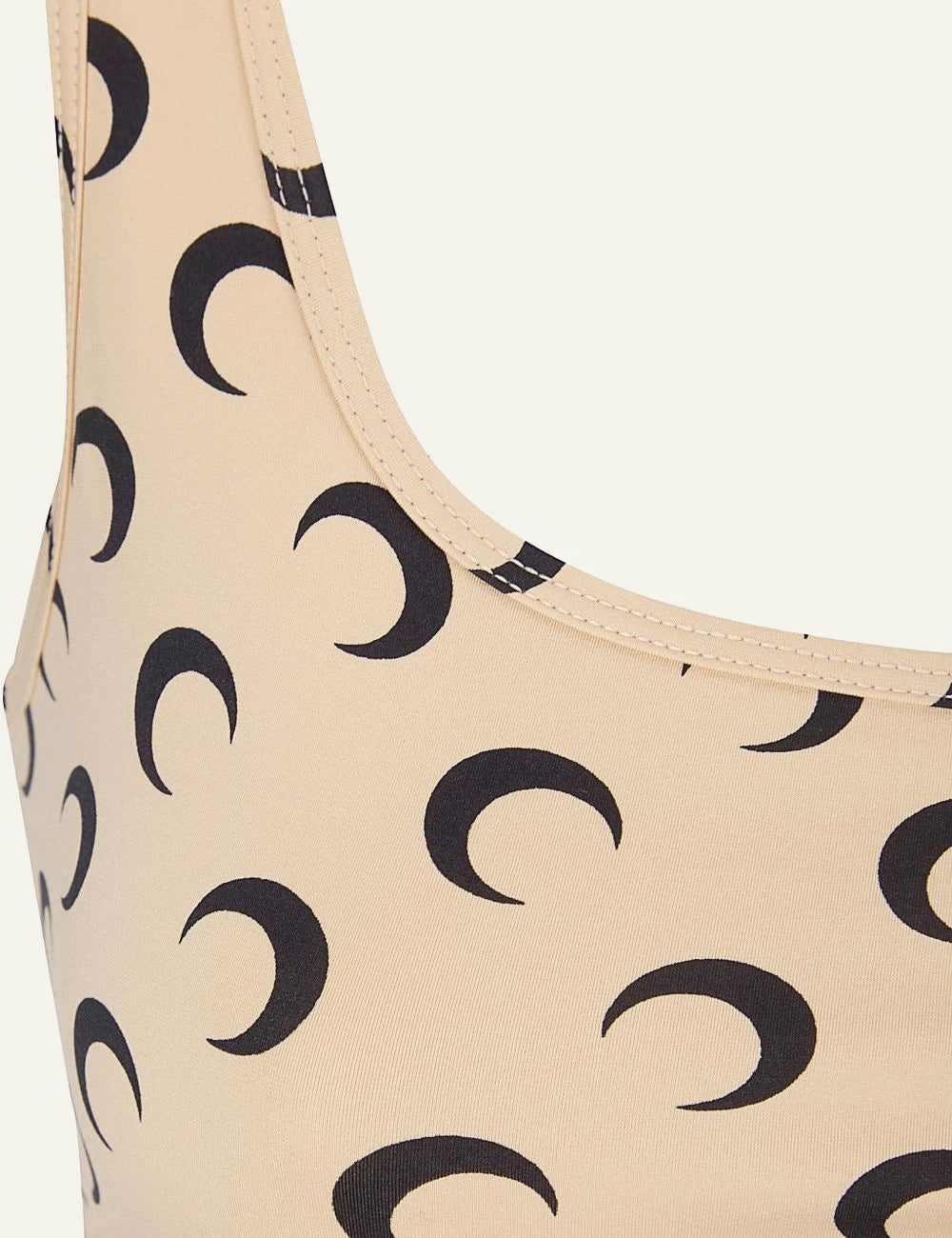Marine Serre beige moon print bralette front detail view