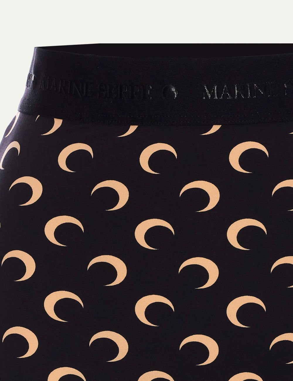 Marine Serre crescent moon print biker shorts black front detail view