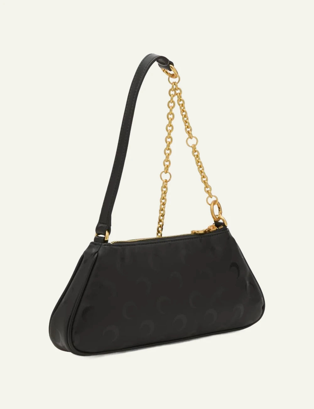 Marine Serre moon pattern shoulder bag black me xrysi alusida back view