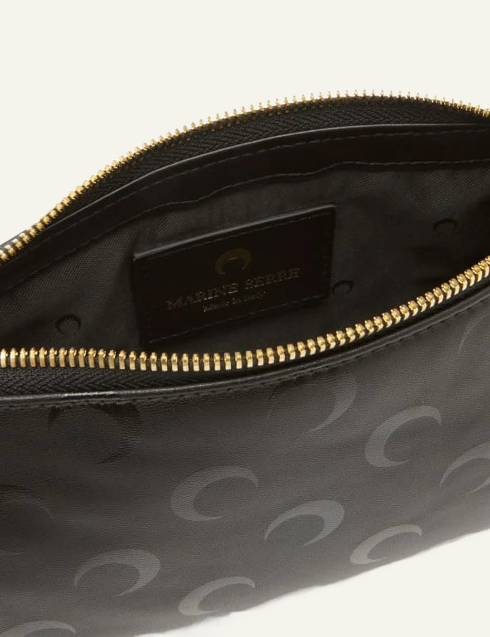 Marine Serre moon pattern shoulder bag black me xrysi alusida top view