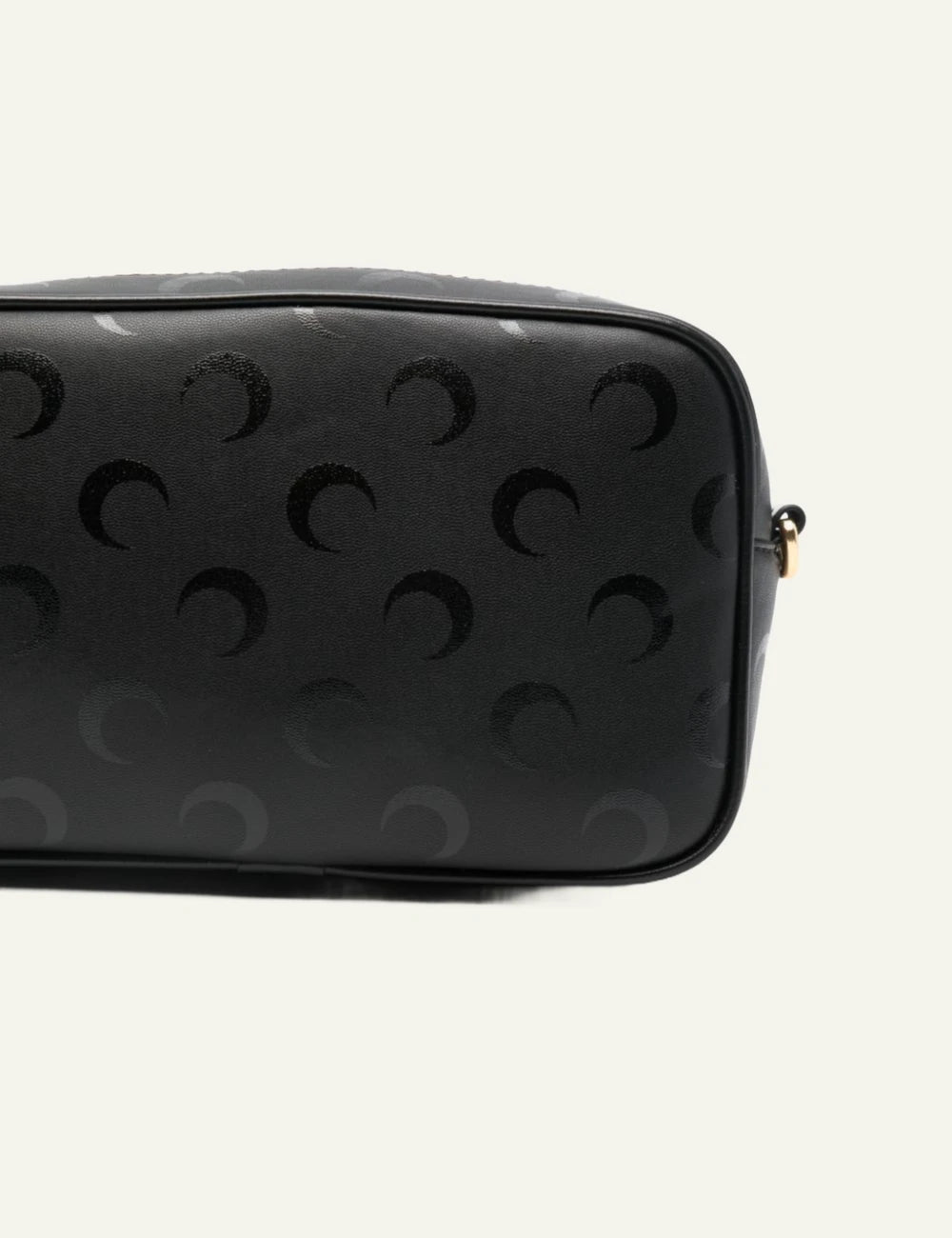 Marine Serre black moon pattern shoulder bag front detail view
