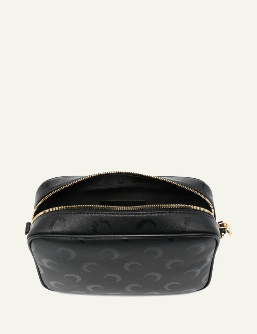 Marine Serre black moon pattern shoulder bag top view