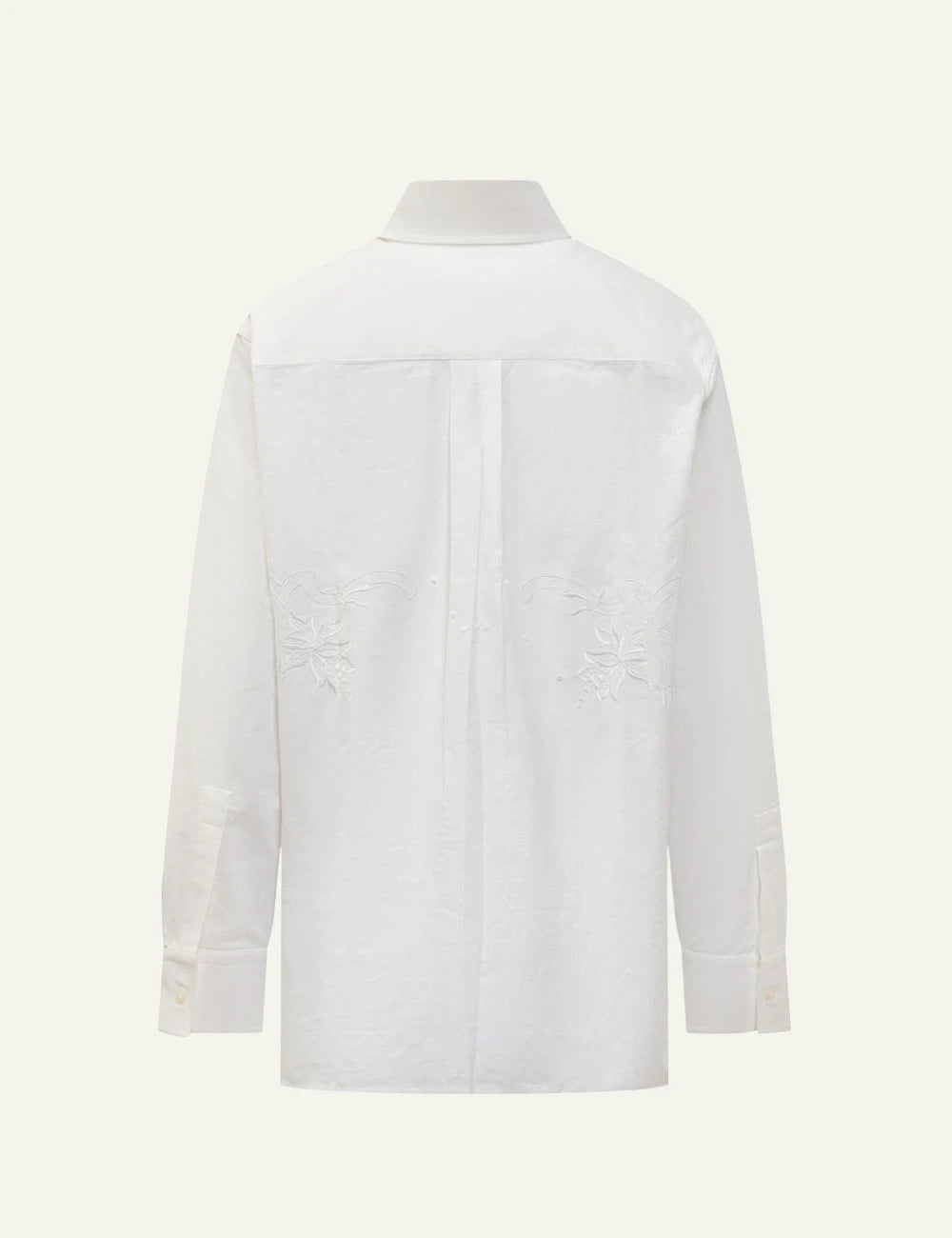Marine Serre white embroidered lace shirt back view