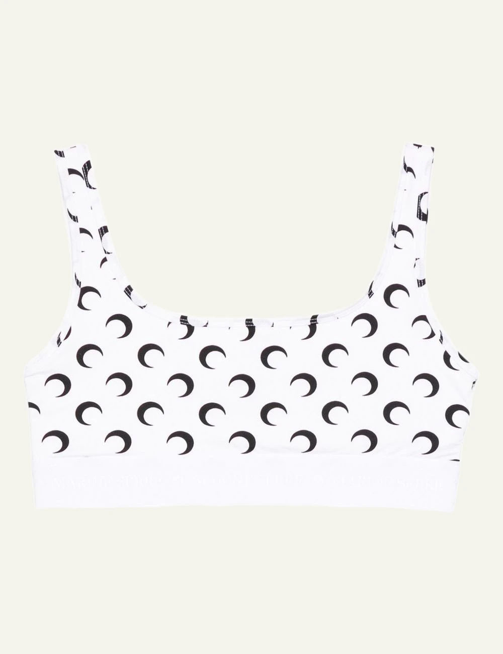 Marine Serre white moon print bralette front view