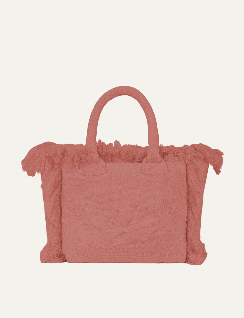 mc2 saint barth colette terry bag pink fringes front view