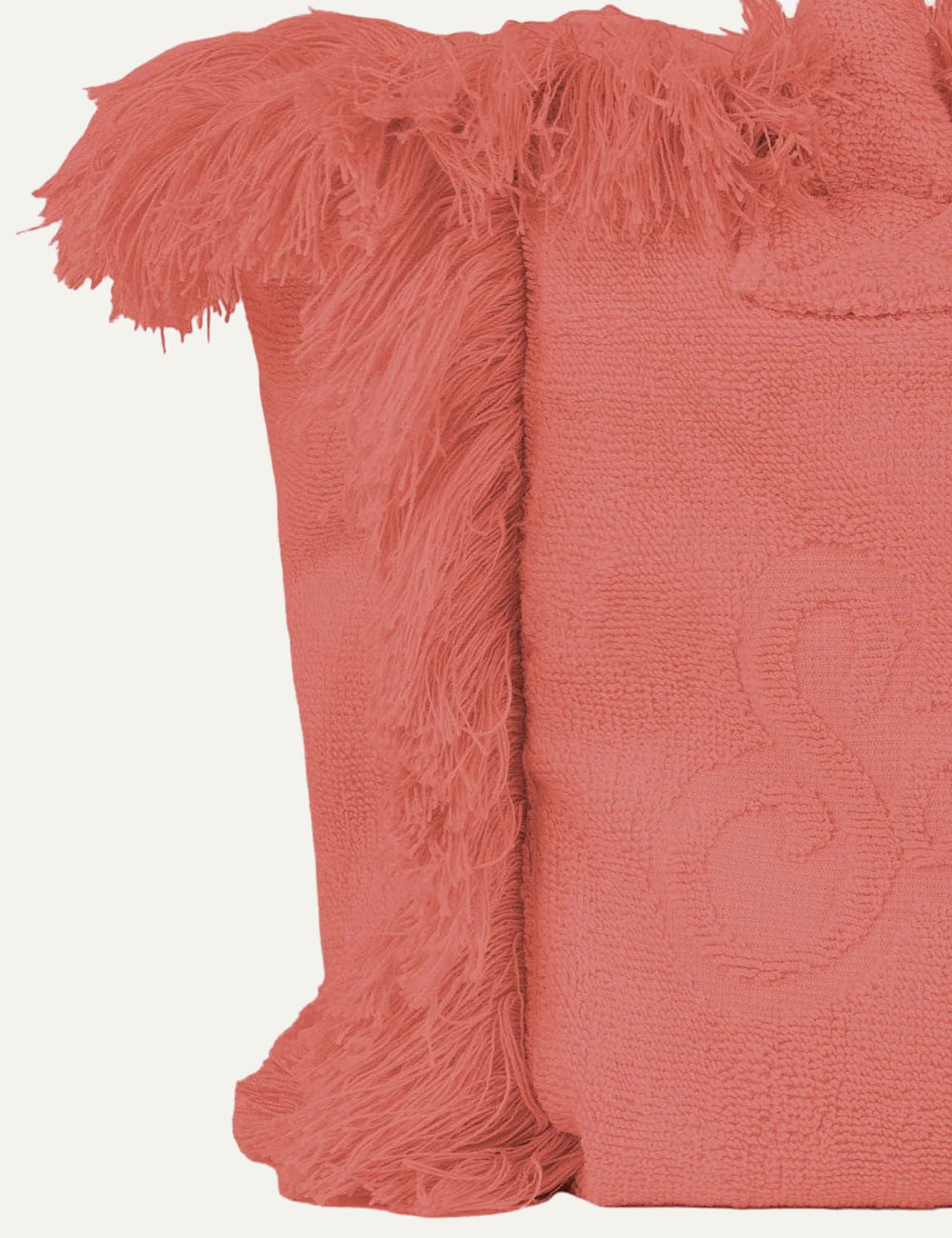 mc2 saint barth colette terry bag pink fringes front detail view