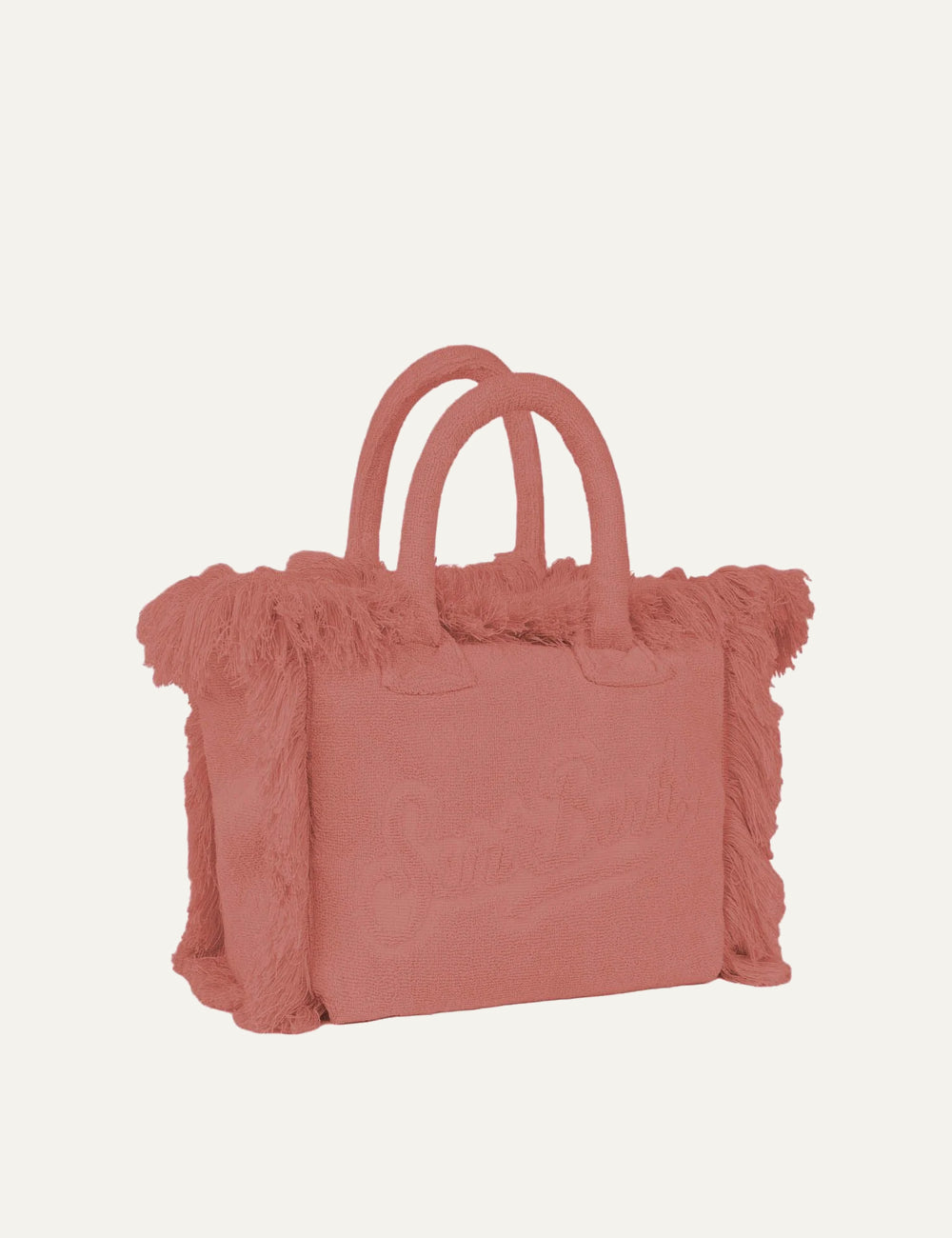mc2 saint barth colette terry bag pink fringes side view