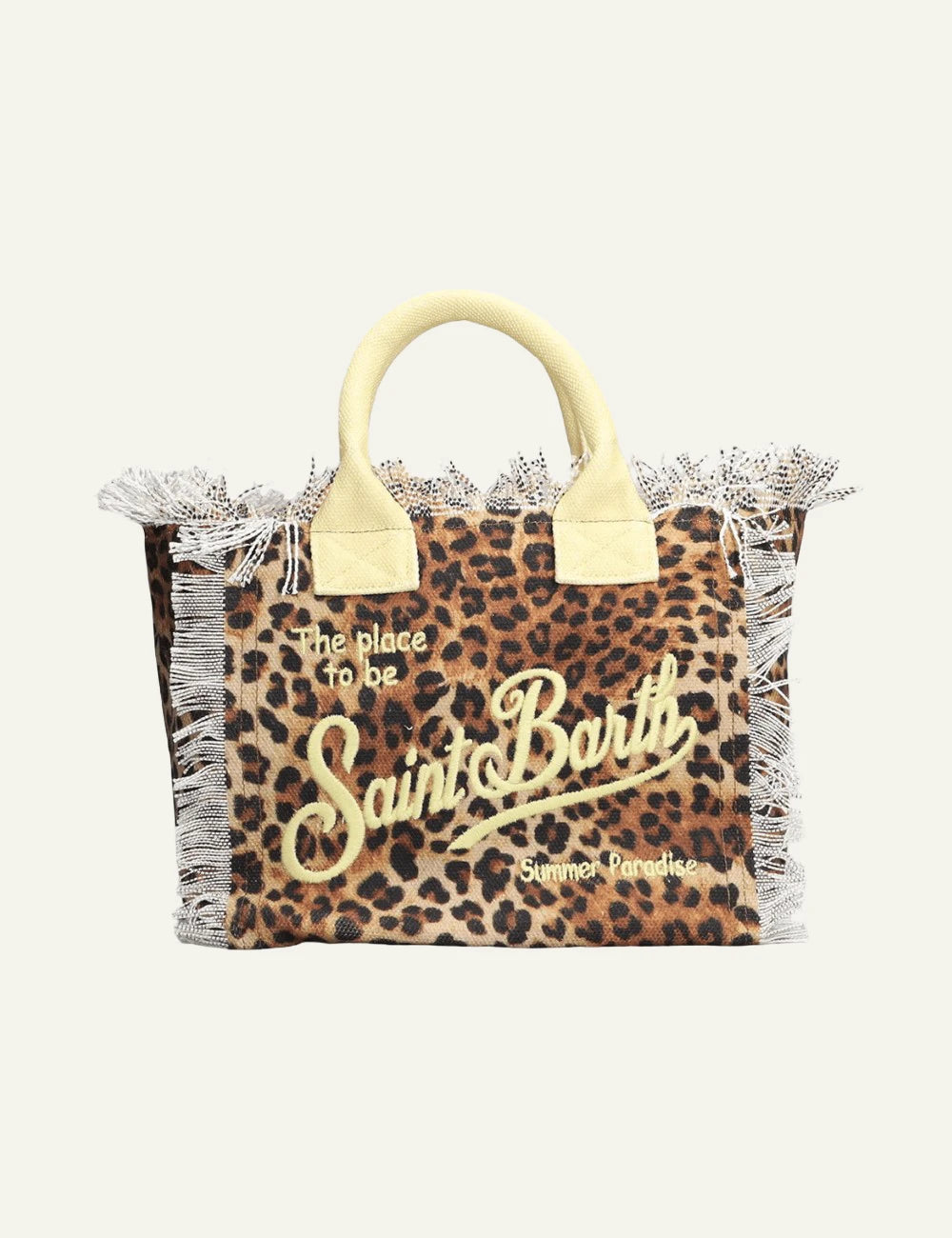 MC2 Saint Barth mini leopard tsanta me krossia kai shoulder strap front view