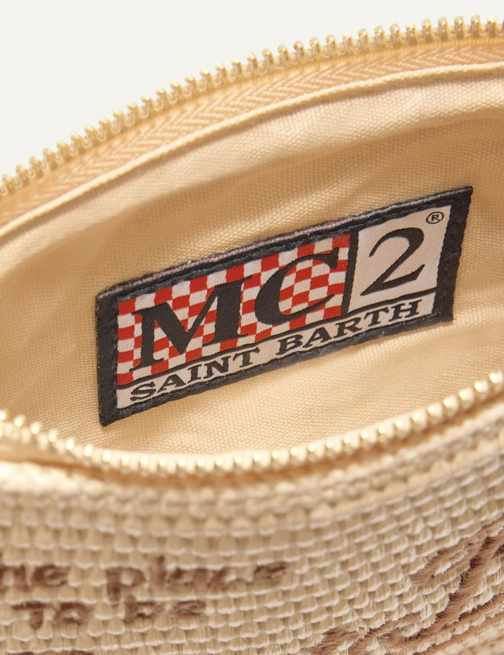 mc2 saint barth mini parisienne pouch beige brown logo top view