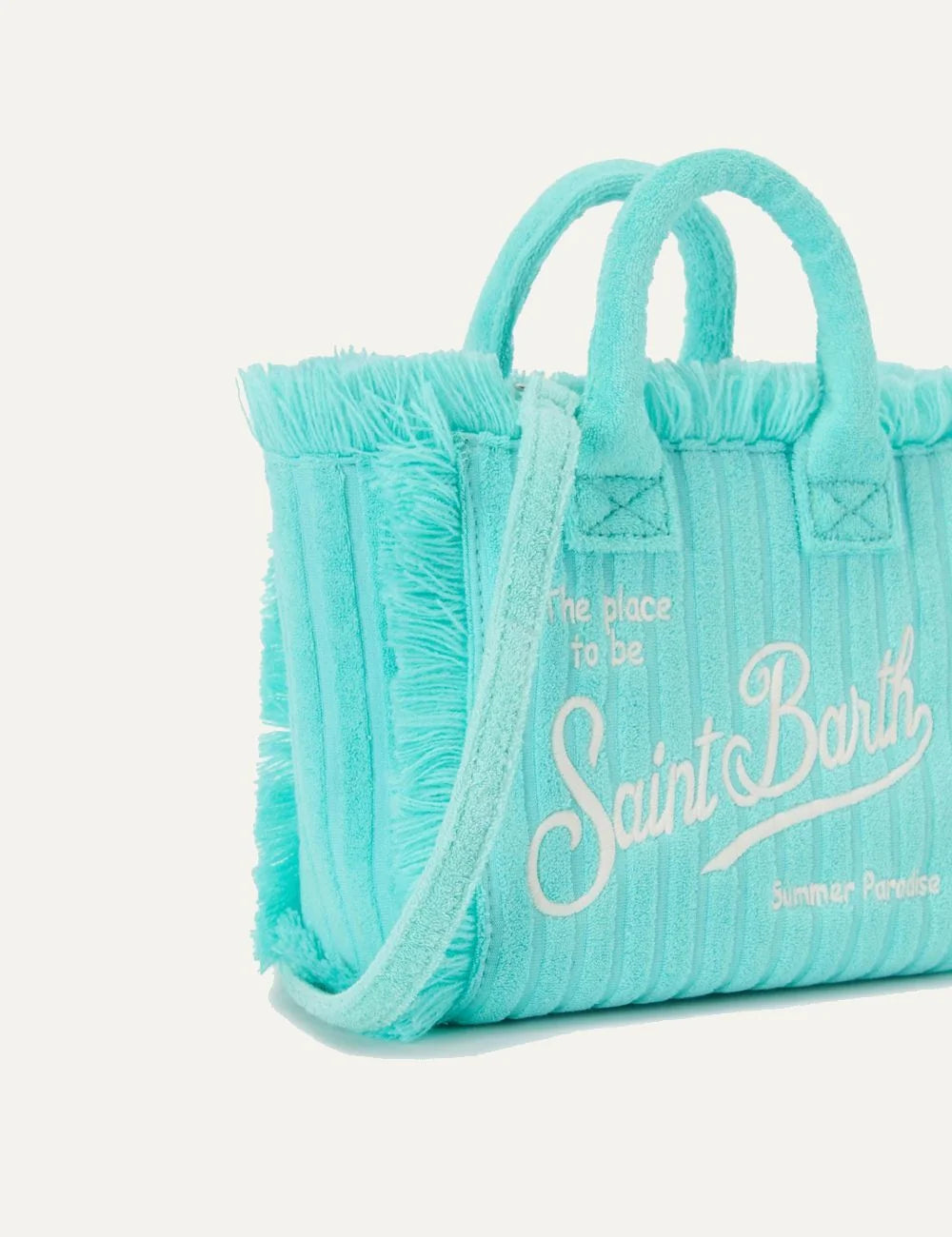 mc2 saint barth vanity mini sponge bag light blue striped texture front detail view