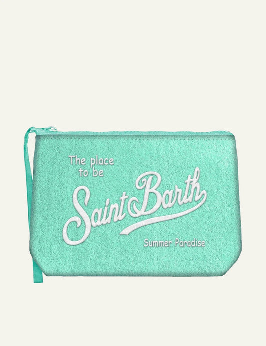 MC2 Saint Barth Aline sponge clutch mint logo front