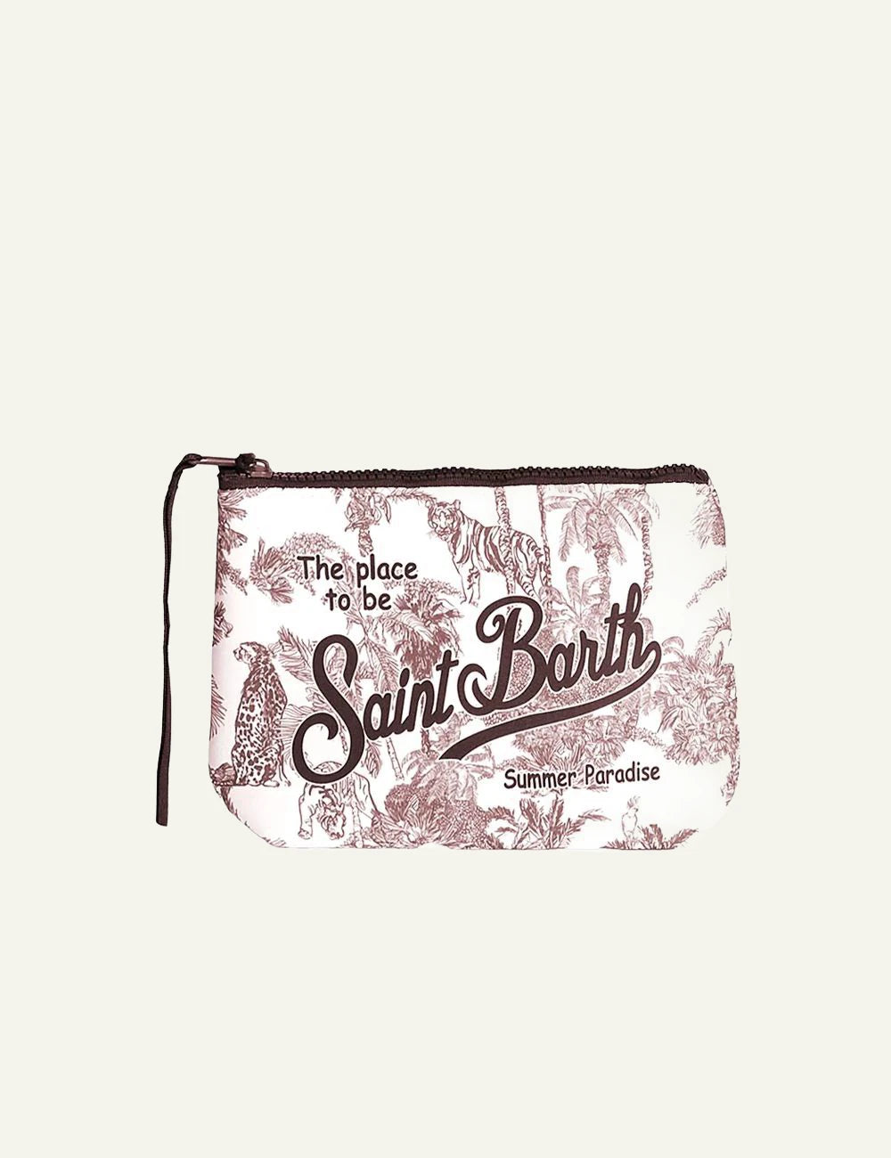 Mc2 Saint Barth Aline Pochette jungle oceania print small pouch front view