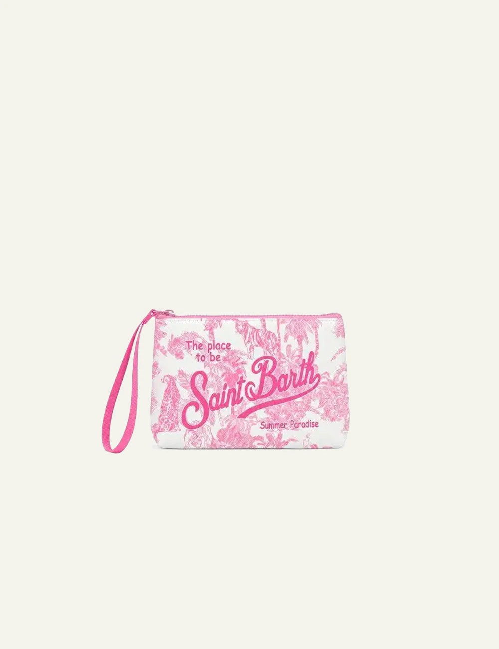 MC2 Saint Barth Aline Pochette Jungle Oceania pink tropical print front view