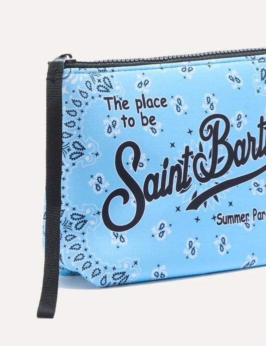 mc2 saint barth aline pouch bandana print blue front view