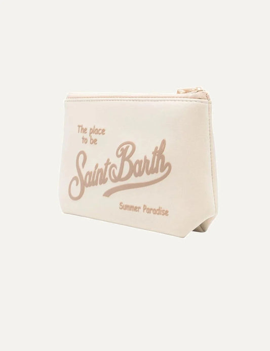 mc2 saint barth aline pouch beige rubber logo front view